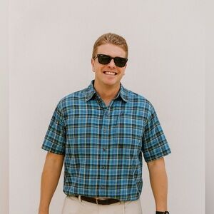 Columbia PFG Omni‑Wick Vented Plaid Fishing Shirt – Quick‑Dry Outdoor Shirt